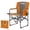 Orange edge + gray seat back, variant on Oversized Heavy Duty Director's Camping Chair for Adults, Portable Folding Lawn Chair with Side Table & Storage Pouch, Supports 330 lbs, Lightweight Aluminum Frame for Outdoor, Beach Black + Grey