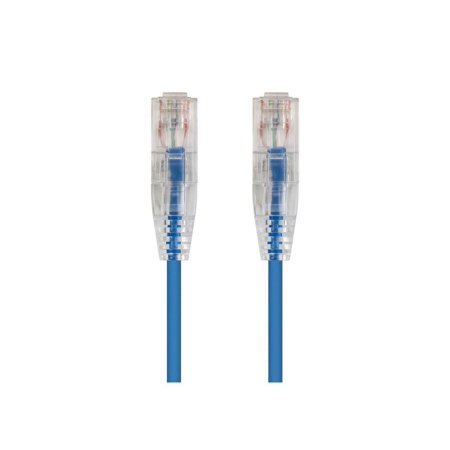 UPC: 0889028015575 | Monoprice Cat6 Ethernet Patch Cable – 0.5 feet – Blue | Snagless RJ45 Stranded 550MHz UTP CMR Riser Rated Pure Bare Copper Wire 28AWG – SlimRun Series