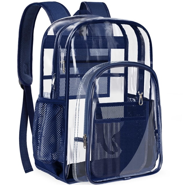 Mochila transparente PAMANO transparente Heavy Duty para College Navy