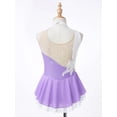 thumbnail image 4 of TiaoBug Kids Girls Figure Ice Skating Dance Dress Sleeveless Flower Sequins Ballet Leotard Tutu Dress Lavender 8, 4 of 7