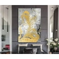 thumbnail image 2 of wall26 Canvas Print Wall Art Yellow Gold Paint Swirls on Marble Background Abstract Shapes Illustrations Modern Art Bohemian Relax/Calm Multicolor Colorful for Living Room, Bedroom, Office - 32", 2 of 4