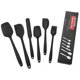 thumbnail image 1 of Set of 6 silicone spatulas, heat-resistant with seamless one-piece design and stainless steel core, nonstick kitchen utensils for cooking, baking.blac, 1 of 5