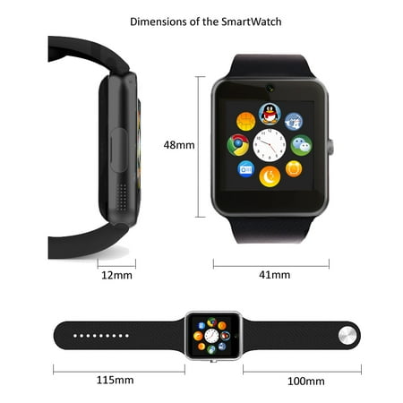 Indigi® Unlocked Universal AT&T Tmobile Smart Watch Phone Bluetooth 3.0 Built-in Camera