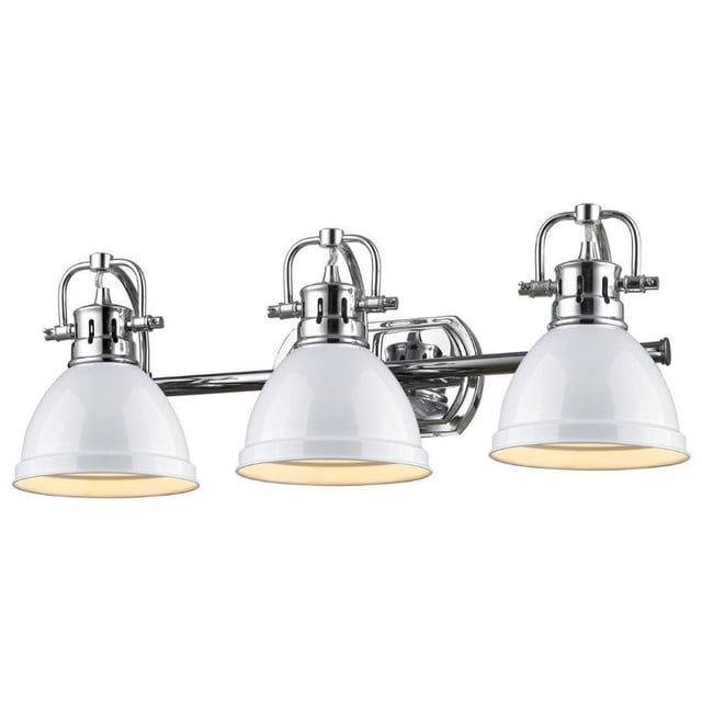 Beaumont Lane 3 Light Steel Vanity Light in Chrome and White