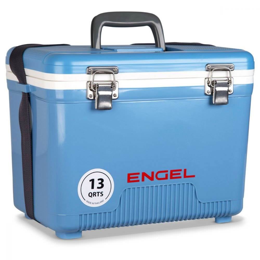 ENGEL 13 Quart Compact Durable Ultimate Leak Proof Outdoor Dry Box Cooler  in Coral with Stain and Odor-Resistant Surface for 18 Cans or 12 lbs of Ice