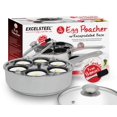 thumbnail image 1 of Excelsteel 18/10 Escalfador de huevos antiadherente acero inoxidable, 6 unidades, 1 of 5