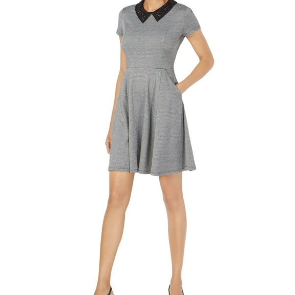 Maison Jules Womens Embellished Collar Shirt Dress