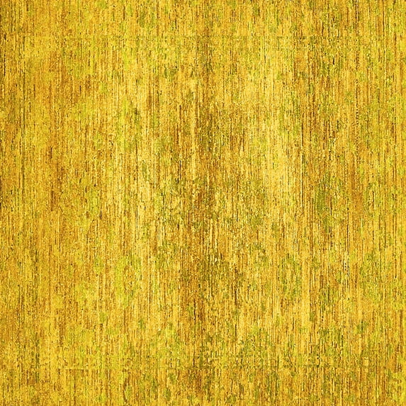 Ahgly Company Indoor Square Abstract Yellow Modern Area Rugs, 6' Square