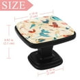 thumbnail image 3 of 4 Pcs Square Cabinet Handle Cupboard Knob Drawer Pulls Handle Animals Birds Drawer Knobs with Screws Furniture Decoration, 3 of 5