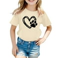 thumbnail image 4 of Gunia Toddler Boys Girls Valentines Shirt Short Sleeve Love Heart Graphic Crew Neck Casual Breathable Soft Valentine'S Day T-Shirt Toddler Tee Tops 3-14 Years Beige, 4 of 4