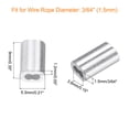 thumbnail image 2 of 200Pcs Aluminum Crimping Loop Sleeve for 3/64" Diameter Wire Rope, Double Ferrule Wire Rope Sleeve for Cable Line End, 2 of 6
