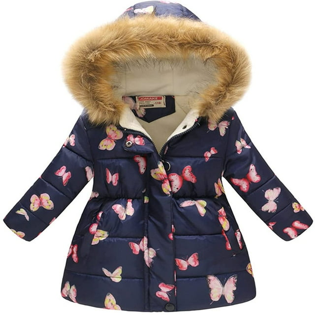 Children‘s Padded Jacket Boys And Girls Fashion Print Cartoon Big Boy Long Collar Hooded Padded Jacket