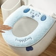 thumbnail image 5 of Thickened Waterproof Winter Toilet Seat Cover - Puppy Dog Designs, Washable Toilet Seat Covers for Bathroom(Light Blue), 5 of 5