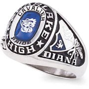 Personalized Women's USA Class Ring available in Valadium, Silver Plus and Yellow and White Gold