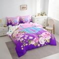 thumbnail image 3 of Homewish Children Teenagers Sport Figure Skating Twin Bedding Sets 7-Piece,Gradient Bling Splash Bedding Comforter Set Microfiber,Chic Floral Flowers Breathable Sheet Sets,Super Cozy Room Decor, 3 of 8