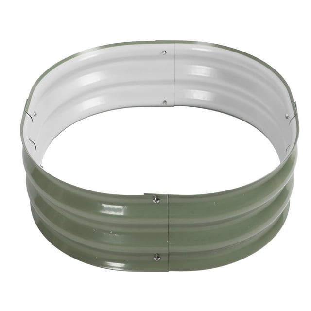 Metal Raised Garden Bed Kit for Fruits, Vegetables Flowers, with Open Bottom Design, Rounded Corners, Easy Installation Design, 20cm Metal Raised Garden Bed for Garden