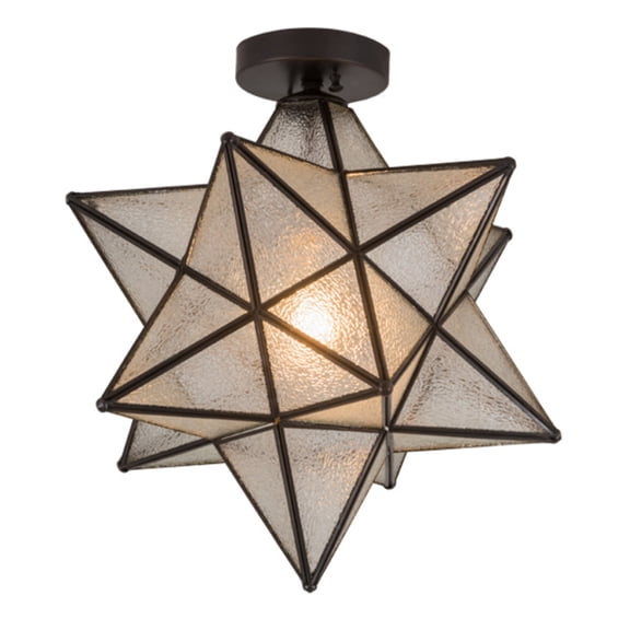 Meyda Tiffany 186688 Moravian Star 18" Wide Semi-Flush Ceiling Fixture - Brown