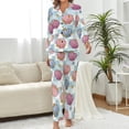 thumbnail image 2 of Top-kevin Women's Pajama Sets Tooth Crown Long Sleeve Lounge Sets Pjs Sleepwear with Pockets, 2 of 12