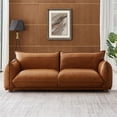 thumbnail image 2 of Maner Mid-Century Modern Luxury Living Room Couch in Cognac Tan Leather, 2 of 6