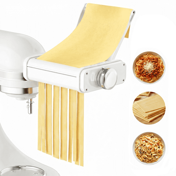 TOCOKEID 3 in 1 Pasta Maker Attachment for KitchenAid, 8-Thickness Settings with Anti-Jam Guide Plate