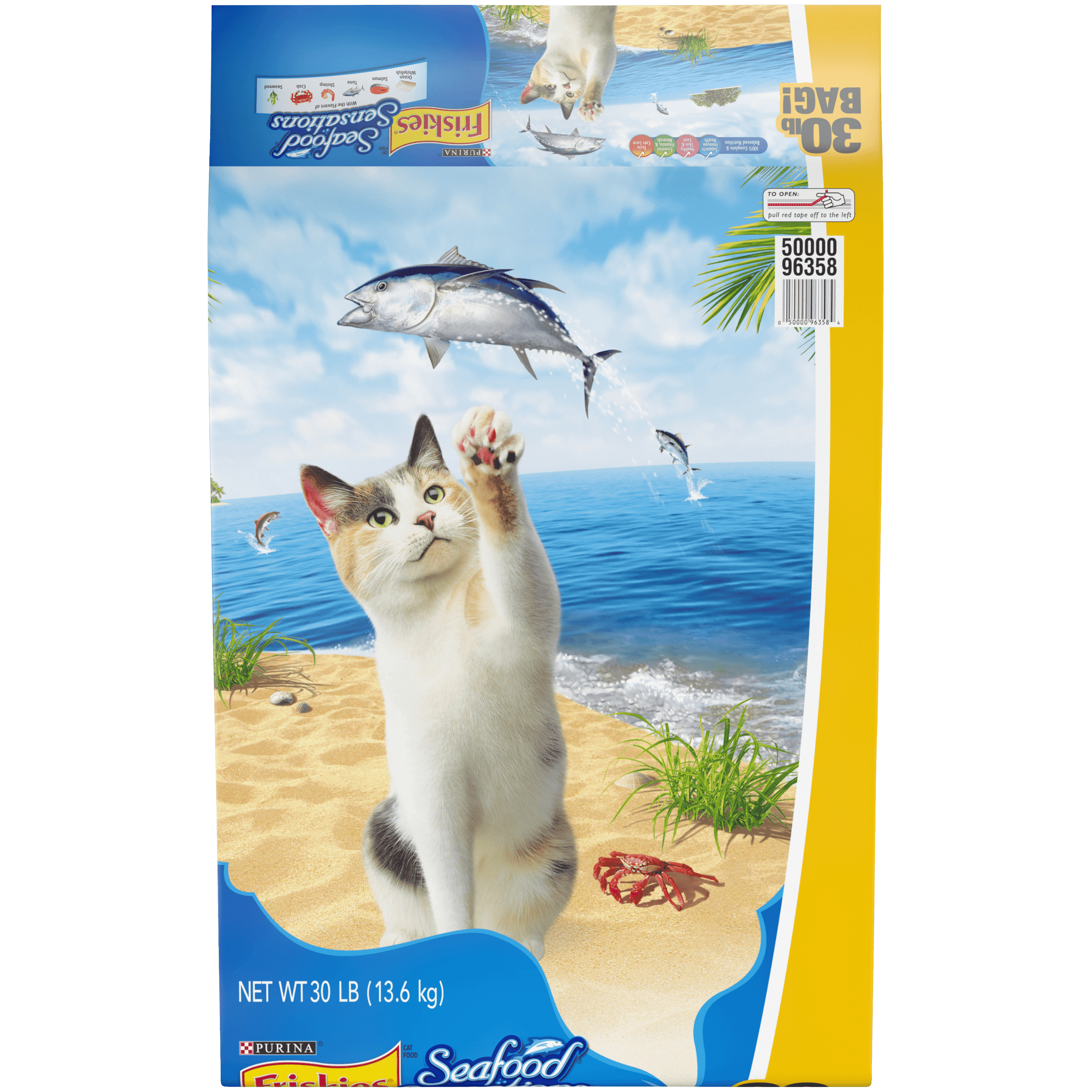 Friskies Dry Cat Food, Seafood Sensations 30 lb. Bag