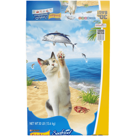 Friskies Dry Cat Food, Seafood Sensations - 30 lb. (Best Dry Food For Older Cats)