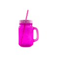 thumbnail image 2 of 6pz Vaso Vidrio Mason Jar Drink Grabado Color Rosa Con Popote 473ml 16Oz Reutilizable Hogar Cocina Transparente Bebidas Alimentos Vintage, 2 of 4