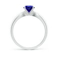 thumbnail image 2 of ANGARA Natural Solitaire Round Tanzanite Tapered Shank Ring in 925 Sterling Silver for Women (Size-6mm) | December Birthstone, Birthday, Anniversary, Jewelry Gift for Women | Natural Tanzanite Ring, 2 of 9