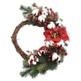 thumbnail image 4 of MYG Christmas Wreath Artificial Plant Rattan Circle Wall Decor Simulation Flower, 4 of 9