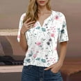 thumbnail image 2 of VERUGU Shirts for Women Fashion Printed Short Sleeve Blouse Round Neck Casual Tops Pink XL, 2 of 5