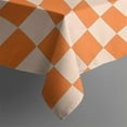 thumbnail image 4 of Orange and White Wavy Checkerboard Pattern Rectangle Tablecloth 60"x102",Waterproof Polyester Rectangle Table Cloth, Wipeable Spillproof Polyester Tablecloth for Dining, Camping, Indoor and Outdoor, 4 of 6
