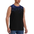 thumbnail image 2 of Balery Black Blue Glitter Sparkles Camisetas sin mangas para hombre, absorbe la humedad y protege contra el mal olor.-Small, 2 of 7