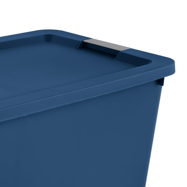 Sterilite 34 Gallon Latch Tote Plastic Adult True Blue