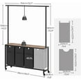 thumbnail image 3 of Laundry Sorter 4 Section, Rolling Laundry Hamper with Hanging Rack, Laundry Sorter with Wheels, Hampers for Laundry, Laundry Basket Organizer for Laundry Room, Rustic Brown LS47BR, 3 of 18