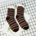 thumbnail image 2 of Bibifish Womens Floor Socks Casual Stripe Pattern Lined Winter Warm Fuzzy Slipper Socks Xams Thermal Homewear Floor Socks, 2 of 3
