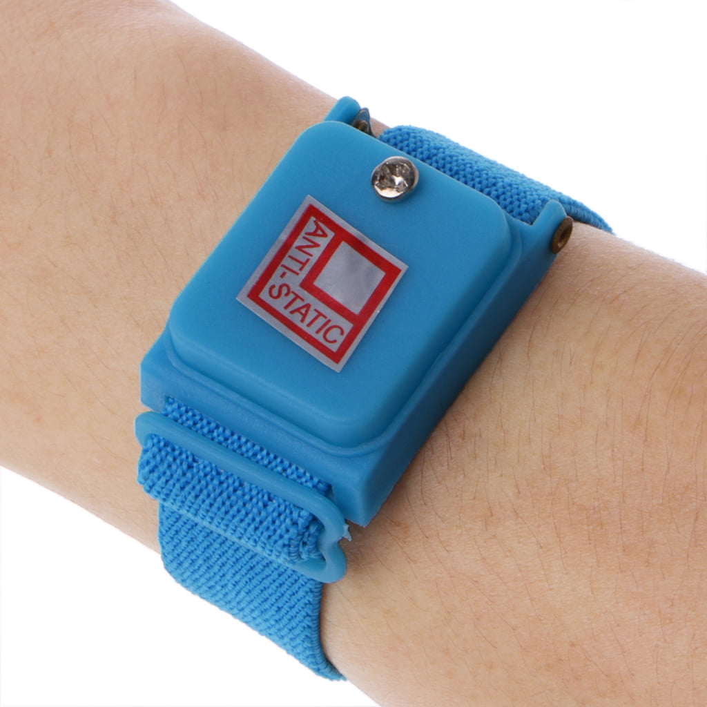 Anti Static Cordless Bracelet ESD Discharge Cable Wrist Strap Cool Blue Nice—J7 