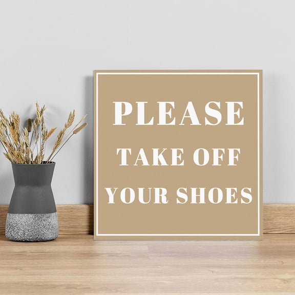 Khaki Letter Wall Art Painting on Canvas, Modern Minimalist White Text Striped Canvas Art Home Prints Wall Art Framed Modern Artwork for Living Room Bedroom Wall Decor 8x8in