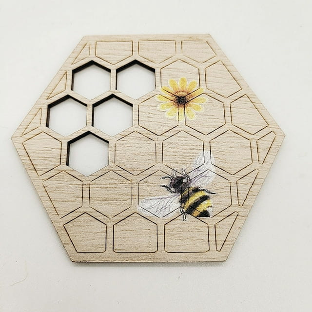 Posavasos de madera leyfeng para festival de abejas decoración artesanal para el hogar x10 Uds