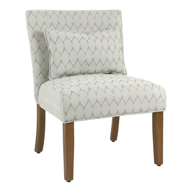 HomePop Transitional Fabric Parker Accent Chair with Pillow in Textured Gray
