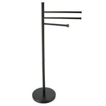 Freestanding 3-Arm Towel Rack in Black Steel