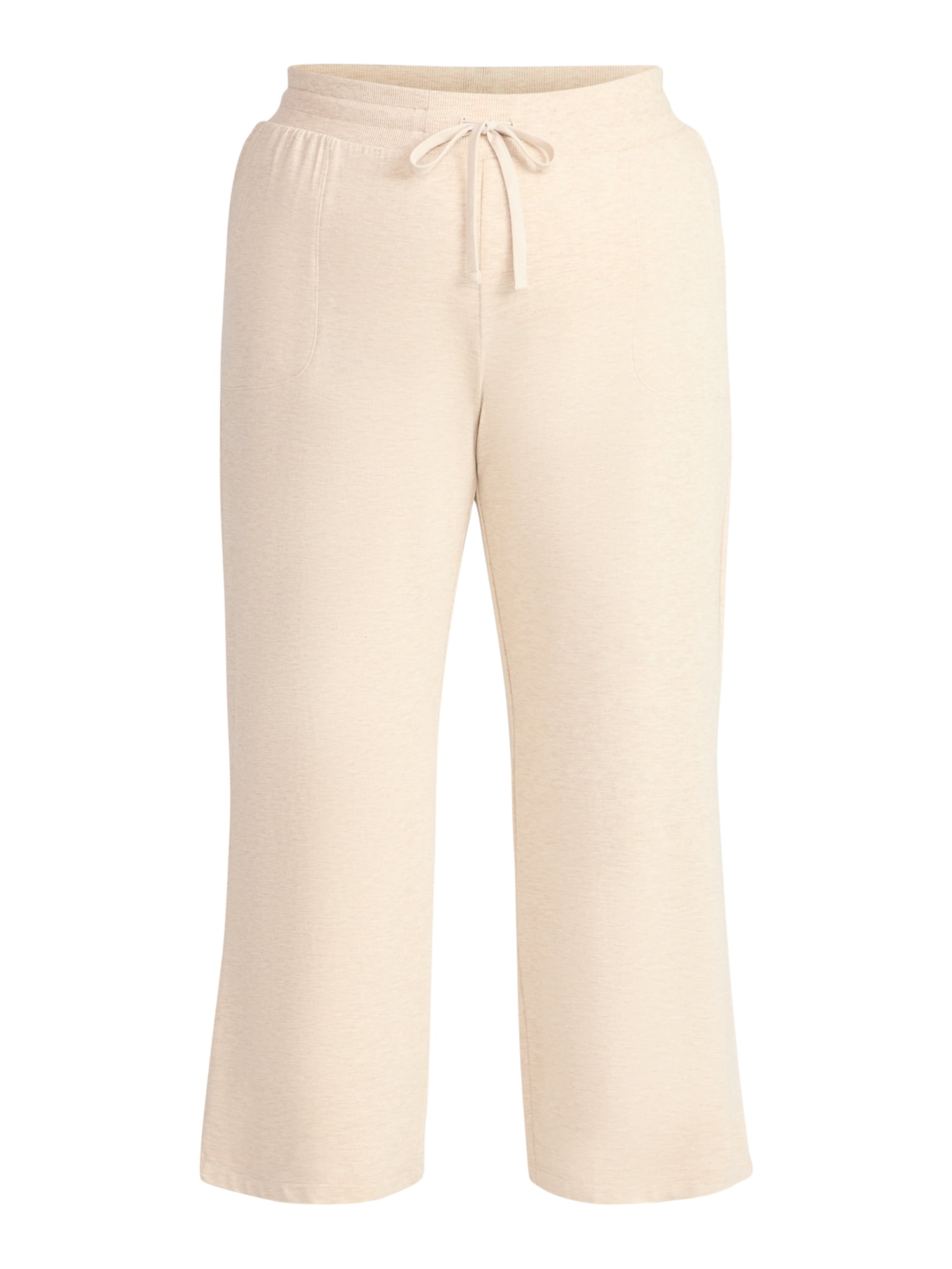 Terra & Sky Women's Plus Size Knit Wide Leg Pants, 28" Inseam, Sizes 0X-5X
