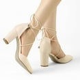 thumbnail image 2 of BLISSFUL STEP Escarpins à Lacets pour Femmes à Bout Pointu à Talons Épais, 2 of 7