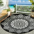 thumbnail image 4 of Aonewoe Round Outdoor Rugs 6Ft Waterproof Patio Plastic Straw Rug Reversible Camping Carpet Indoor Outdoor Area Rug for Patio,Deck,Balcony,Picnic,Beach,Outside, 4 of 9