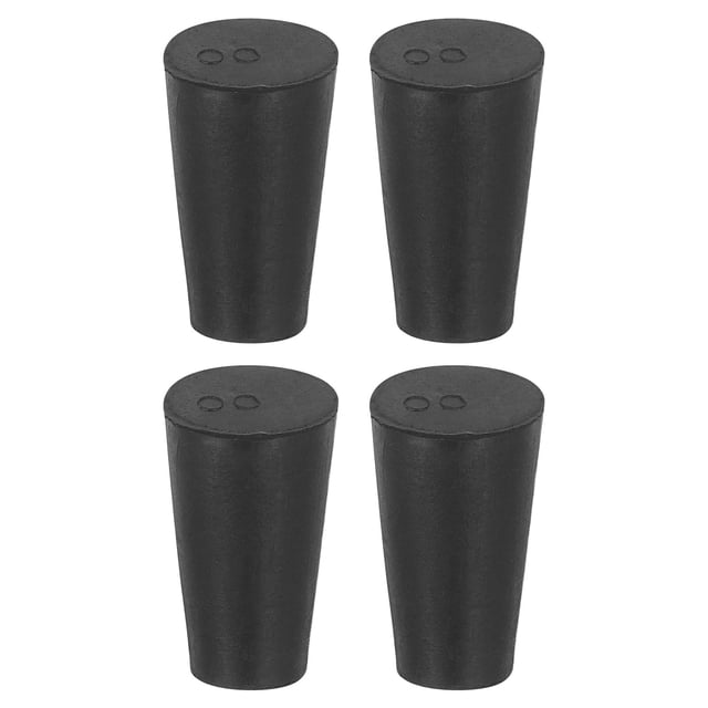 4 Piezas Tapón de Goma Sólido, Tapón de Sello Cónico para Tubos de Ensayo en la Industria, 15x10x25mm Negro