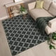 thumbnail image 4 of Alfombra Chicrug Shag geométrica moderna, 120 x 180 cm, gris oscuro/blanco, 4 of 8