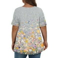 thumbnail image 4 of XADYUY Womens Plus Size Tops Summer Casual Cute T Shirts Short Sleeve V-Neck Daisy Floral Print Blouses 4x-5x Tunics Blouses,XL Light Gray, 4 of 4