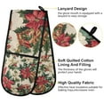 thumbnail image 2 of Yayeee Double Oven Mitt Kitchen Heat Resistant Baking 35" x7" Quilted Glove, Red Christmas Poinsettia, 2 of 6