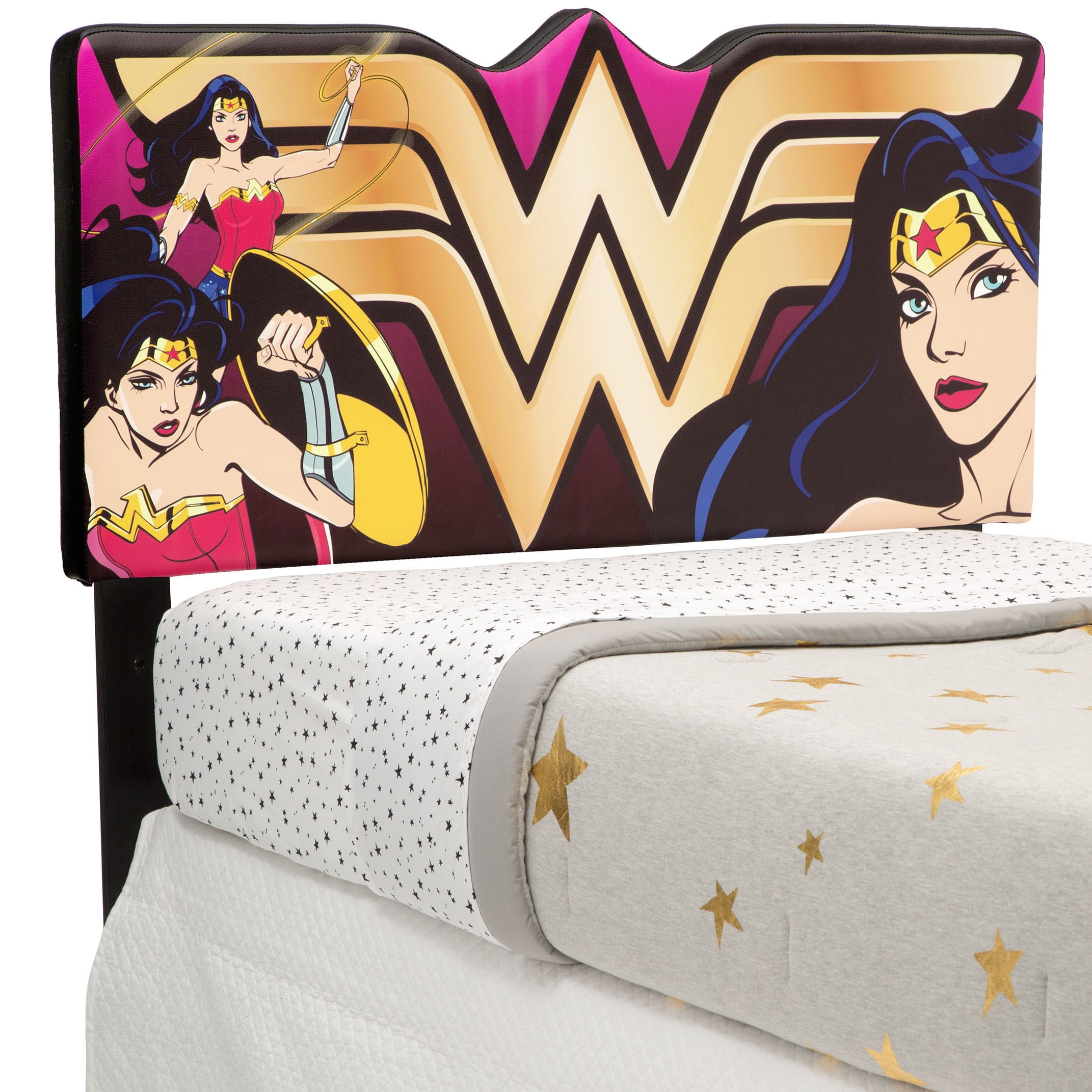 Delta Children DC Comics Wonder Woman Upholstered Headboard, Twin, Red