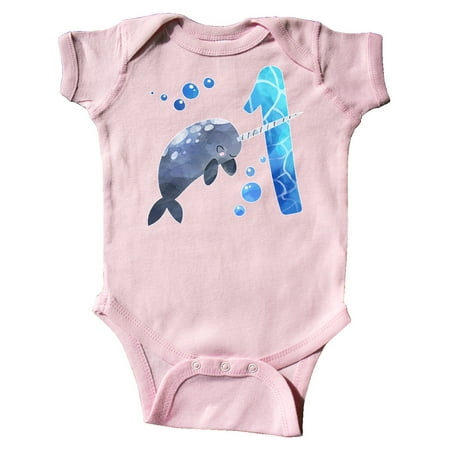 

Inktastic Cute Narwhal 1st Birthday Gift Baby Boy or Baby Girl Bodysuit