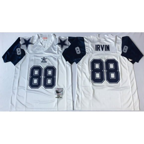 Hommes Dallas Cowboys Irvin 88 Vintage Football Jersey Blanc
